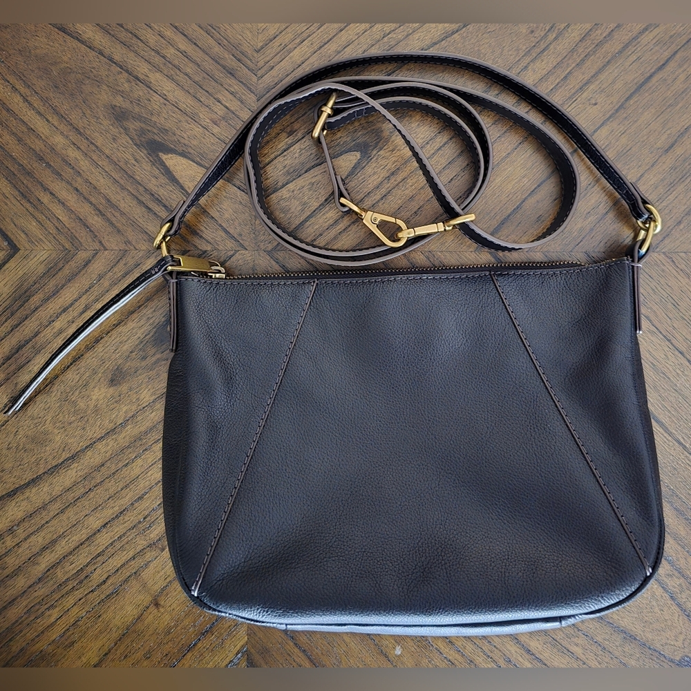 Skylar Black Leather Crossbody/Shoulder Bag FOSSIL Minimalist - Picture 4 of 10